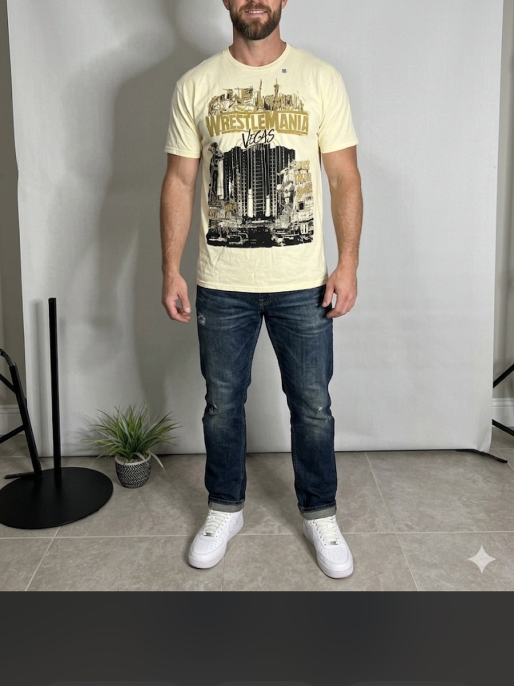 RIPPLE JUNCTION Size L Men's T-shirt in pale yellow New without tags